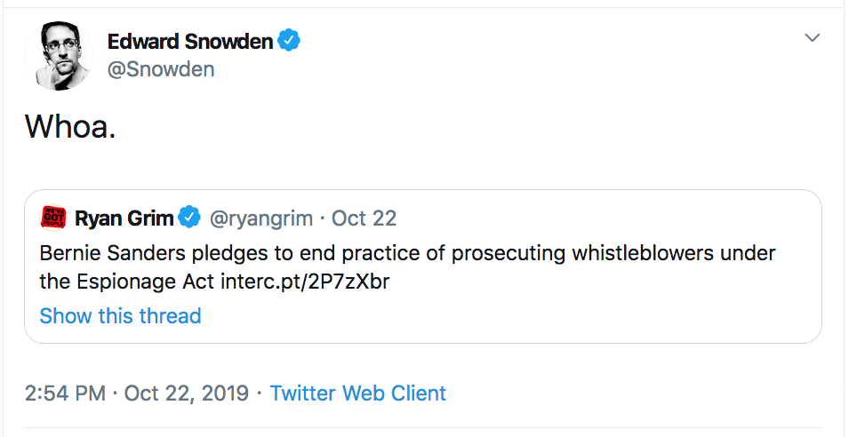 Snowden tweet whoa